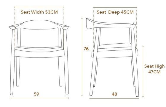 Cadeira presidencial de madeira de cinza sólida de design nórdico para móveis de restaurante