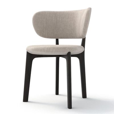 Cadeira moderna em madeira maciça estilo creme para móveis de sala de jantar minimalista