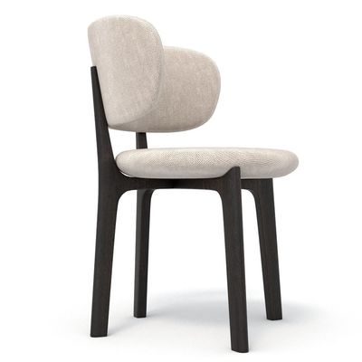 Cadeira moderna em madeira maciça estilo creme para móveis de sala de jantar minimalista