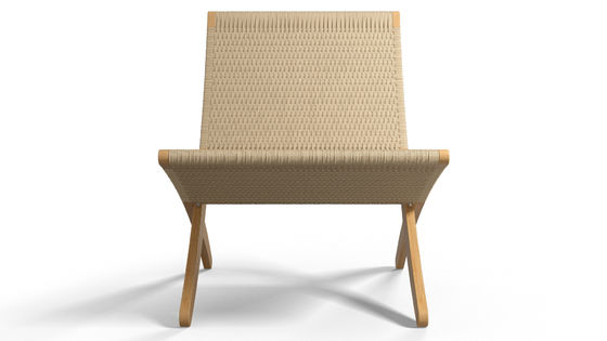 Cadeira de jantar Lounge nórdico Cadeira de madeira maciça Design Clásico Cordel tecido Não dobrável