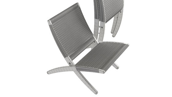 Cadeira de jantar Lounge nórdico Cadeira de madeira maciça Design Clásico Cordel tecido Não dobrável