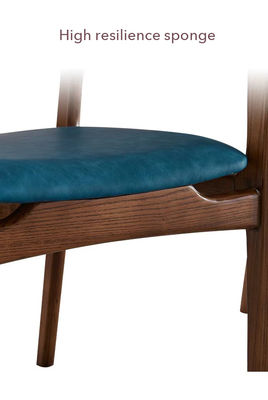 Cadeira de couro PU de design de madeira moderna para sala de jantar do hotel Cadeiras de madeira maciça