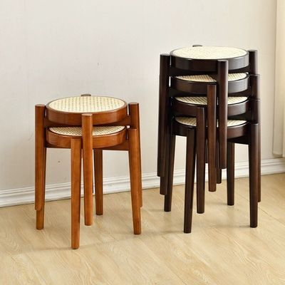 Cadeira de jantar de rotão popular de madeira de borracha para restaurante de madeira maciça