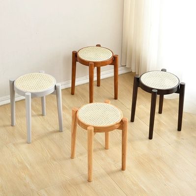 Cadeira de jantar de rotão popular de madeira de borracha para restaurante de madeira maciça