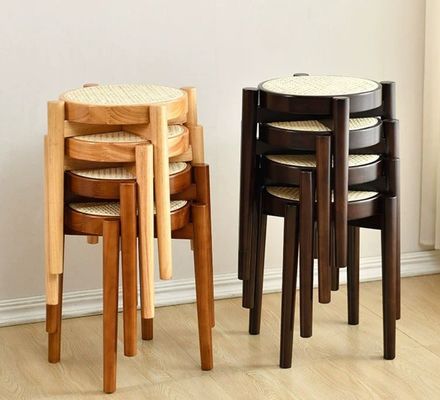 Cadeira de jantar de rotão popular de madeira de borracha para restaurante de madeira maciça