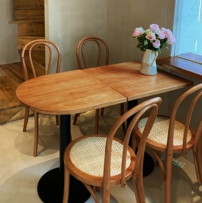 Moderno estilo simples mesa de jantar conjunto para edifício de escritório mesa de restaurante de madeira maciça