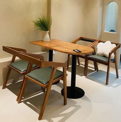 Moderno estilo simples mesa de jantar conjunto para edifício de escritório mesa de restaurante de madeira maciça