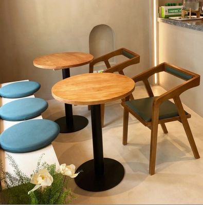 Moderno estilo simples mesa de jantar conjunto para edifício de escritório mesa de restaurante de madeira maciça