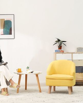 Moderno Design Tecido Cover Solid Wood Poltrona para Sala de estar Sofá Cadeira