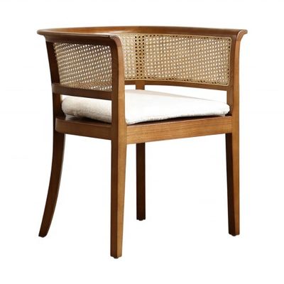 Home Móveis Morden Nordic Tecido de Cana Preta Rarran Rarando Cadeira Cadeira de madeira Vicker para hotéis Cadeiras de refeição estofadas
