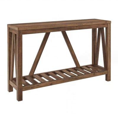 Embalagem de correio Design moderno Mesa de varanda de madeira pura Prateleira simples Mesa retangular