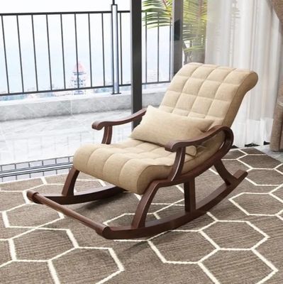 Cadeira de balanço de madeira maciça W60*D135*H85CM para sala de estar