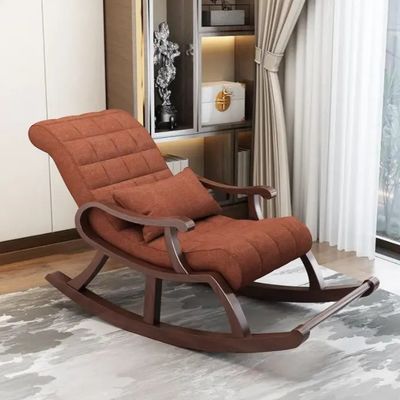 Cadeira de balanço de madeira maciça W60*D135*H85CM para sala de estar