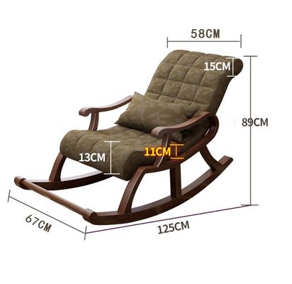 Cadeira de balanço de madeira maciça W60*D135*H85CM para sala de estar