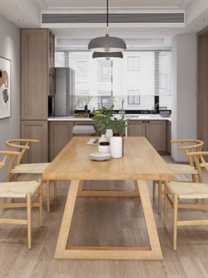 Mobiliário moderno de mesa de mesa de madeira maciça para sala de jantar e cozinha L120*W70*H75CM