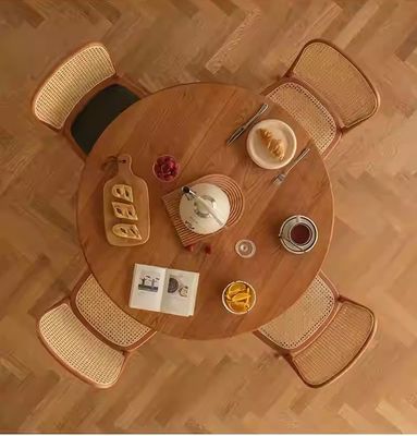 Cadeira de jantar de madeira maciça com espinha de ratão para móveis de sala de jantar W47.4CM*D44.6CM*H83.5CM