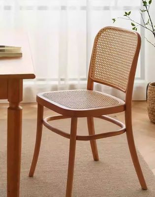 Cadeira de jantar de madeira maciça com espinha de ratão para móveis de sala de jantar W47.4CM*D44.6CM*H83.5CM