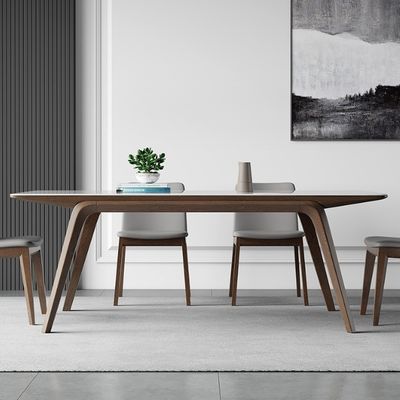 Simple Light Luxury Solid Wood Set de mesa de jantar para interiores modernos e chiques