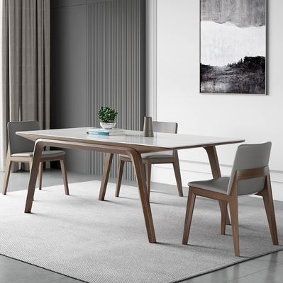 Simple Light Luxury Solid Wood Set de mesa de jantar para interiores modernos e chiques