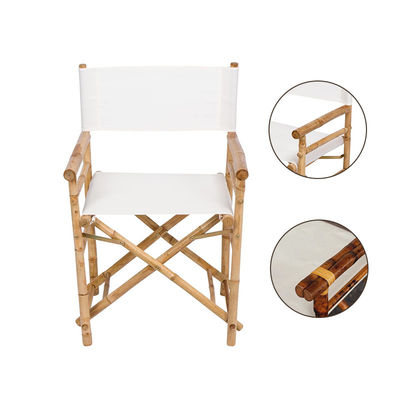 Cadeira de direção de madeira de bambu de exterior Função dobrável para acampamento de praia Material de bambu Móveis comerciais