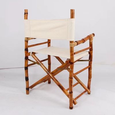 Cadeira de direção de madeira de bambu de exterior Função dobrável para acampamento de praia Material de bambu Móveis comerciais