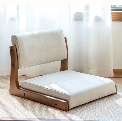 Chaise de chá japonesa Tatami de madeira personalizada sem pernas com suporte nas costas