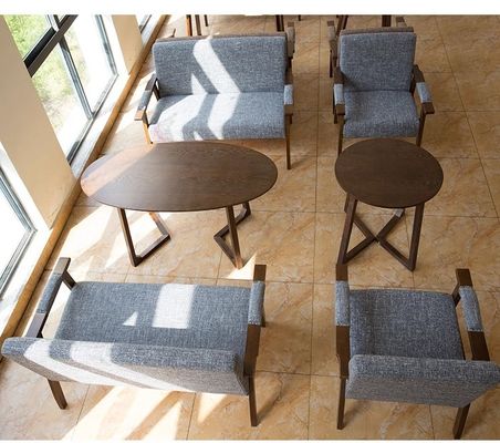 Modern Design Soft Seat Chair para sala de estar e hotel W65*D59*H75CM Solid Wood Fabric Sofa Chair