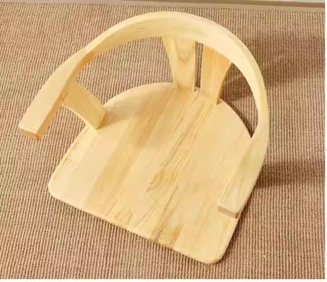 Mobiliário de sala de estar de madeira maciça cadeira de chão tatami japonesa com apoio nas costas e sem encosto