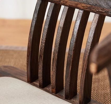 Assento de chão de madeira maciça Nitrolacquer acabamento e suporte traseiro para tatami japonês