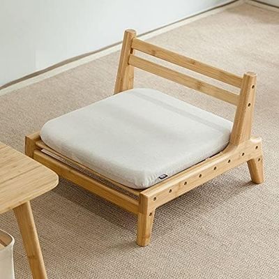 Casa Mobiliário japonês Tatami Madeira Piso sem pernas Cadeira de chá com suporte traseiro OEM/ODM SIM