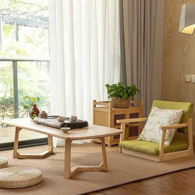 Mobiliário de mesa de café de madeira maciça moderna com acabamento de nitrolaque para sala de estar Mobiliário de estilo nórdico