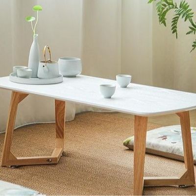 Mobiliário de mesa de café de madeira maciça moderna com acabamento de nitrolaque para sala de estar Mobiliário de estilo nórdico