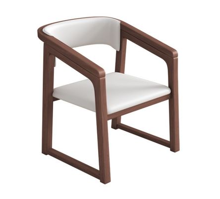 Cadeira de madeira de couro de madeira maciça de cor personalizada W56*D51*H71CM Cadeira de sala de jantar Nordic Design Cadeira de madeira moderna