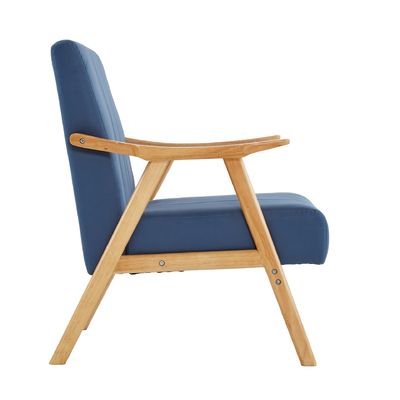 Wabi-Sabi Design Style Tecido estofado Madeira Sólida Lounge de lazer Sofá de madeira Cadeira para sala de estar