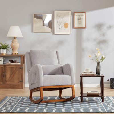 Tecido nórdico Minimalista Café Cadeira de salão de madeira Accent Cadeiras de lazer Poltrona Casa Mobiliário de escritório Sofá único Cadeira