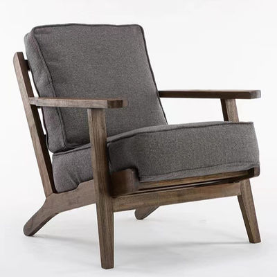 Cadeira de madeira maciça estofada Nitrolacquer Finish Cadeira de lazer para sala de estar