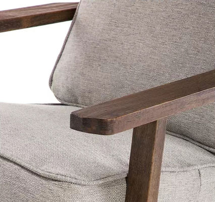 Cadeira de madeira maciça estofada Nitrolacquer Finish Cadeira de lazer para sala de estar