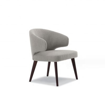 OEM Sim Sala de Jantar Pernas de madeira Poltrona de veludo Assento único Encosto de costas de asa Cadeiras de jantar para móveis de restaurante de luxo