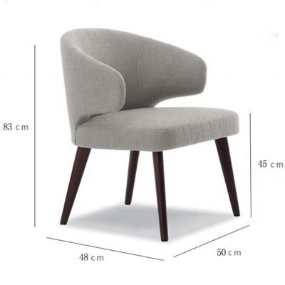 OEM Sim Sala de Jantar Pernas de madeira Poltrona de veludo Assento único Encosto de costas de asa Cadeiras de jantar para móveis de restaurante de luxo
