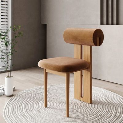 NC/PU acabamento de pintura estilo de madeira maciça tecido de veludo branco cadeira de sala de jantar estofada cadeiras de jantar de café nórdico
