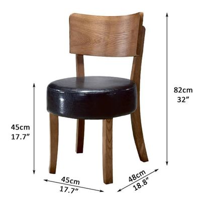 Cadeira de madeira maciça para padel de estilo nórdico Cadeira de lazer de café Cadeira de jantar Cadeira de estofamento para casa