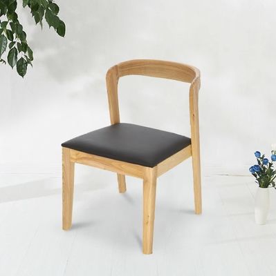 Moderno Design Nórdico Solid Wood PU Leather Sala de Jantar Cadeira com Nitrolacquer Finish e Mail Packing