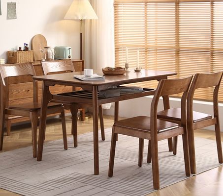 Cadeira de jantar de madeira maciça de estilo clássico moderno marrom para assentos de restaurante em marrom