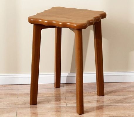 Cadeira de madeira de cobertura de rotão Design de economia de espaço Estrutura de madeira maciça 33*33*45cm Cadeira de jantar