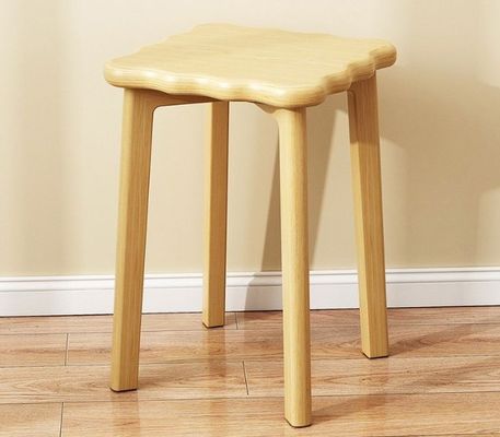 Cadeira de madeira de cobertura de rotão Design de economia de espaço Estrutura de madeira maciça 33*33*45cm Cadeira de jantar