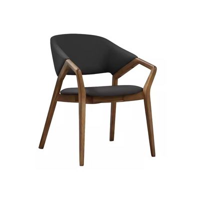 Cadeira de refeição de madeira de cinza sólida dobrável para cadeira de braço de lazer de madeira de luxo moderna no quarto de hotel