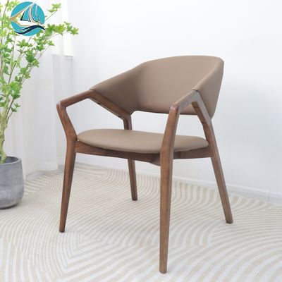 Cadeira de refeição de madeira de cinza sólida dobrável para cadeira de braço de lazer de madeira de luxo moderna no quarto de hotel