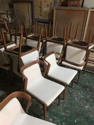 Refeitório cadeira de jantar Quadro de madeira de cinzas sólidas Poltronas de madeira estofadas para luxo moderno