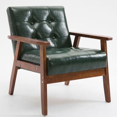 Cadeira de assento suave para apartamento sala de estar e hotel Tecido de madeira maciça Sofá de madeira Cadeira com design moderno