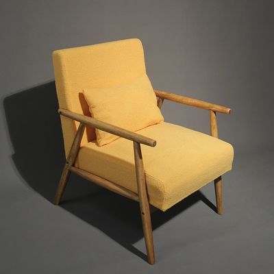 Móveis para casa W66*D77*H87CM Sofá de madeira maciça cadeira de sofá de madeira de design moderno cadeira de assento macio para sala de estar e hotel